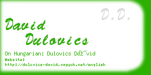 david dulovics business card